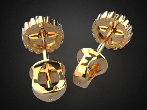 earrings studs gold e7 3d print model Modelo de Impressão 3D