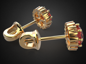 earrings studs gold e7 3d print model Modelo de Impressão 3D