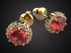 earrings studs gold e7 3d print model Modelo de Impressão 3D