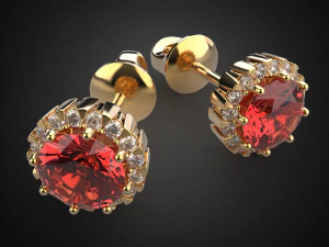earrings studs gold e7 3d print model 3D Print Model