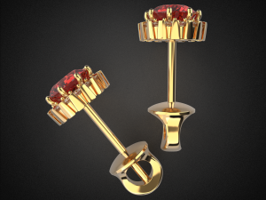 earrings studs gold e7 3d print model Modelo de Impressão 3D