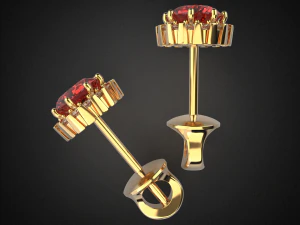 earrings studs gold e7 3d print model 3D Print Model