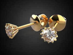 earrings studs gold e9 3d print model 3D प्रिंट मॉडल