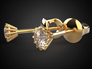 earrings studs gold e9 3d print model 3D प्रिंट मॉडल