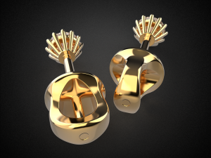 earrings studs gold e9 3d print model 3D प्रिंट मॉडल