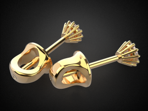 earrings studs gold e9 3d print model 3D प्रिंट मॉडल