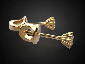 earrings studs gold e9 3d print model 3D प्रिंट मॉडल