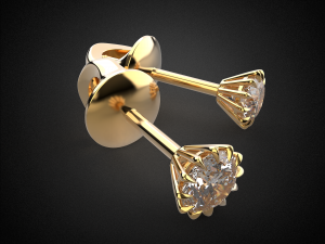 earrings studs gold e9 3d print model 3D प्रिंट मॉडल