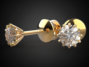earrings studs gold e9 3d print model 3D प्रिंट मॉडल
