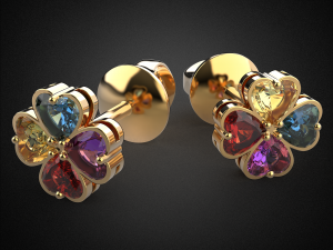 earrings studs gold e11 3d print model Modelo de Impressão 3D