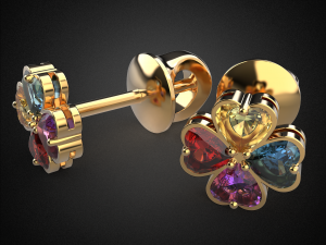 earrings studs gold e11 3d print model 3D प्रिंट मॉडल