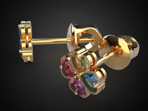 earrings studs gold e11 3d print model 3D प्रिंट मॉडल
