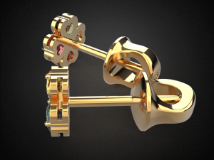 earrings studs gold e11 3d print model 3D प्रिंट मॉडल