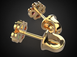 earrings studs gold e11 3d print model 3D प्रिंट मॉडल