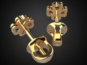 earrings studs gold e11 3d print model 3D प्रिंट मॉडल