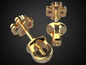 earrings studs gold e11 3d print model 3D Print Model