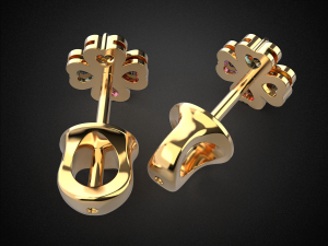 earrings studs gold e11 3d print model 3D प्रिंट मॉडल