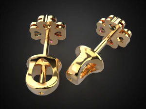 earrings studs gold e11 3d print model 3D Print Model