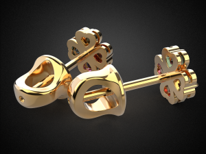 earrings studs gold e11 3d print model 3D प्रिंट मॉडल