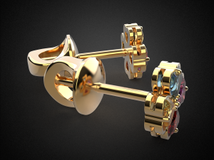 earrings studs gold e11 3d print model 3D प्रिंट मॉडल