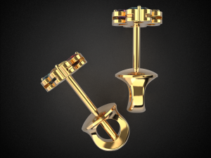 earrings studs gold e11 3d print model 3D प्रिंट मॉडल