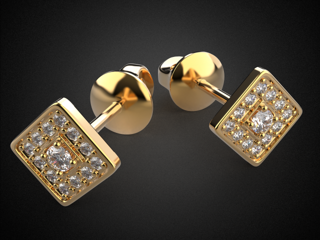 earrings studs gold e12 3d print model Modelo de impresión 3D .c4d .max .obj .3ds .fbx .stl .blend 