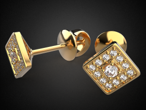 earrings studs gold e12 3d print model Modelo de impresión 3D