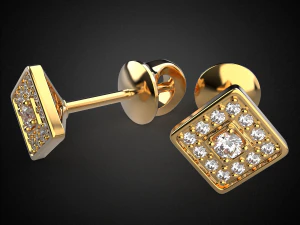 earrings studs gold e12 3d print model 3D Print Model