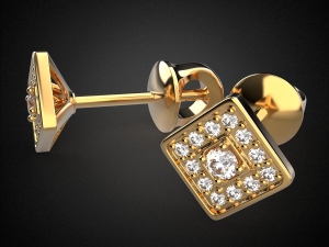 earrings studs gold e12 3d print model Modelo de impresión 3D