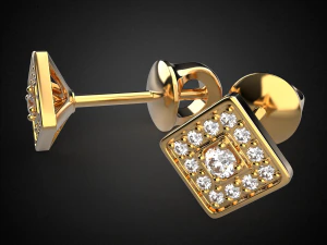 earrings studs gold e12 3d print model 3D Print Model