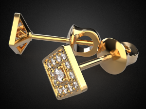 earrings studs gold e12 3d print model Modelo de impresión 3D