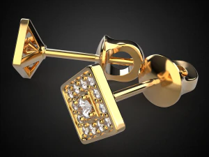 earrings studs gold e12 3d print model 3D Print Model