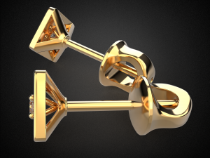earrings studs gold e12 3d print model Modelo de impresión 3D