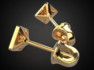 earrings studs gold e12 3d print model Modelo de impresión 3D