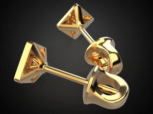 earrings studs gold e12 3d print model 3D Print Model