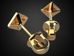 earrings studs gold e12 3d print model Modelo de impresión 3D
