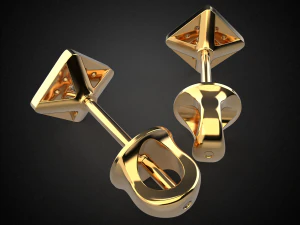 earrings studs gold e12 3d print model 3D Print Model