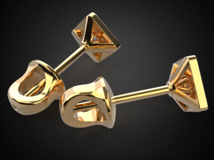 earrings studs gold e12 3d print model Modelo de impresión 3D