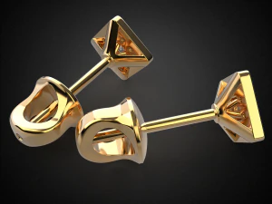 earrings studs gold e12 3d print model 3D Print Model