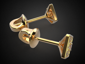 earrings studs gold e12 3d print model Modelo de impresión 3D