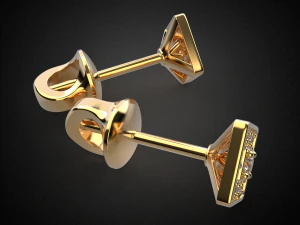 earrings studs gold e12 3d print model 3D Print Model