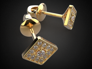 earrings studs gold e12 3d print model Modelo de impresión 3D