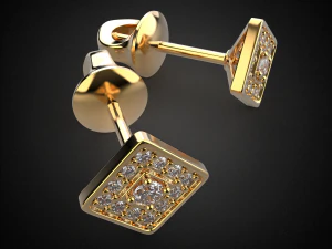 earrings studs gold e12 3d print model 3D Print Model