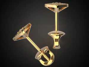 earrings studs gold e12 3d print model 3D Print Model