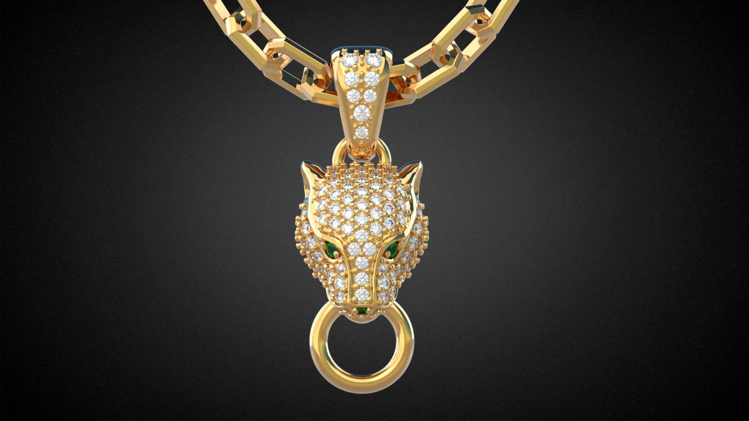 panther gemstone pendant p13 3d print model 3D Print Model .c4d .max .obj .3ds .fbx .stl .blend