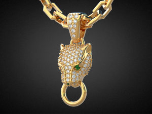 panther gemstone pendant p13 3d print model 3D printmodel