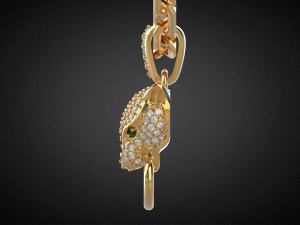 panther gemstone pendant p13 3d print model 3D printmodel