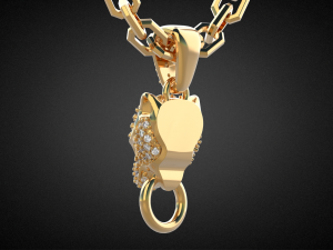 panther gemstone pendant p13 3d print model 3D printmodel