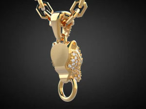 panther gemstone pendant p13 3d print model 3D Print Model