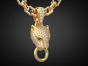 panther gemstone pendant p13 3d print model 3D printmodel